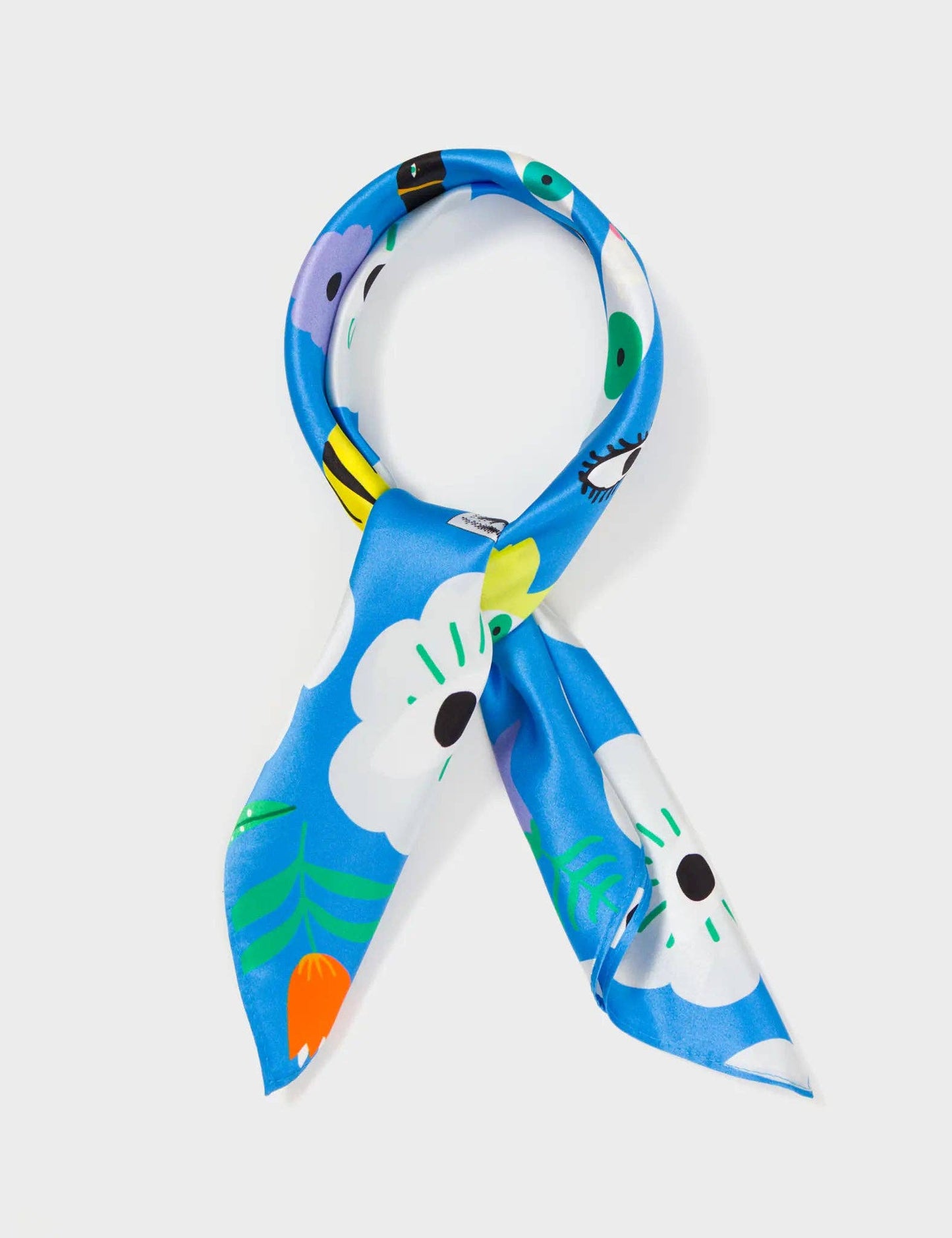 Blue Silk Headscarf - Floralia