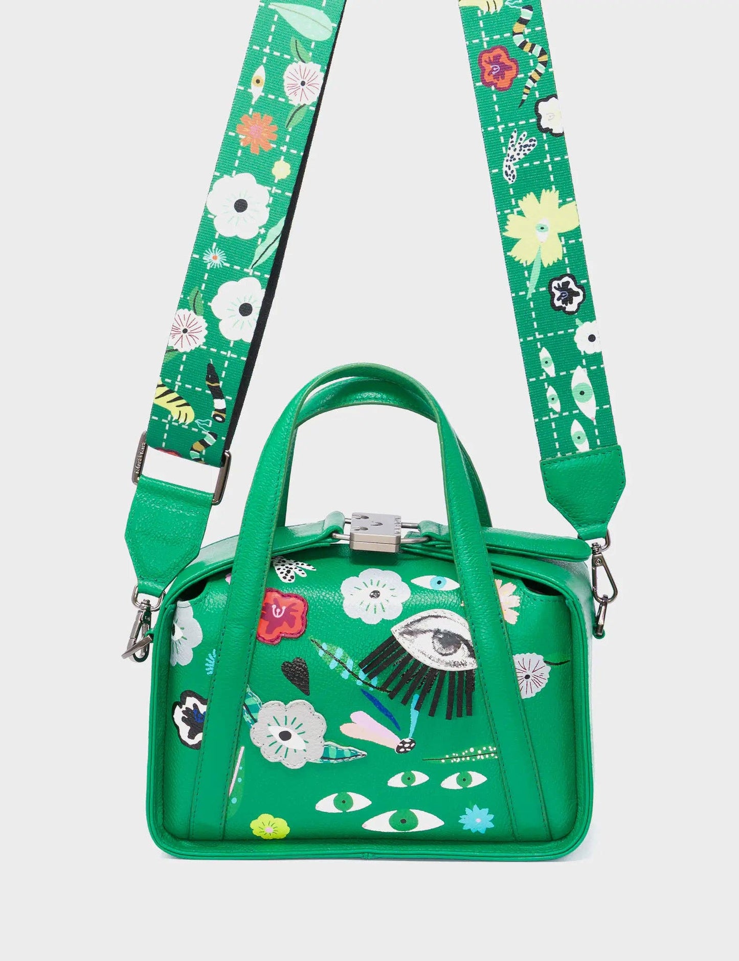 Benji Small Crossbody Irish Green Leather Bag - Floralia Design