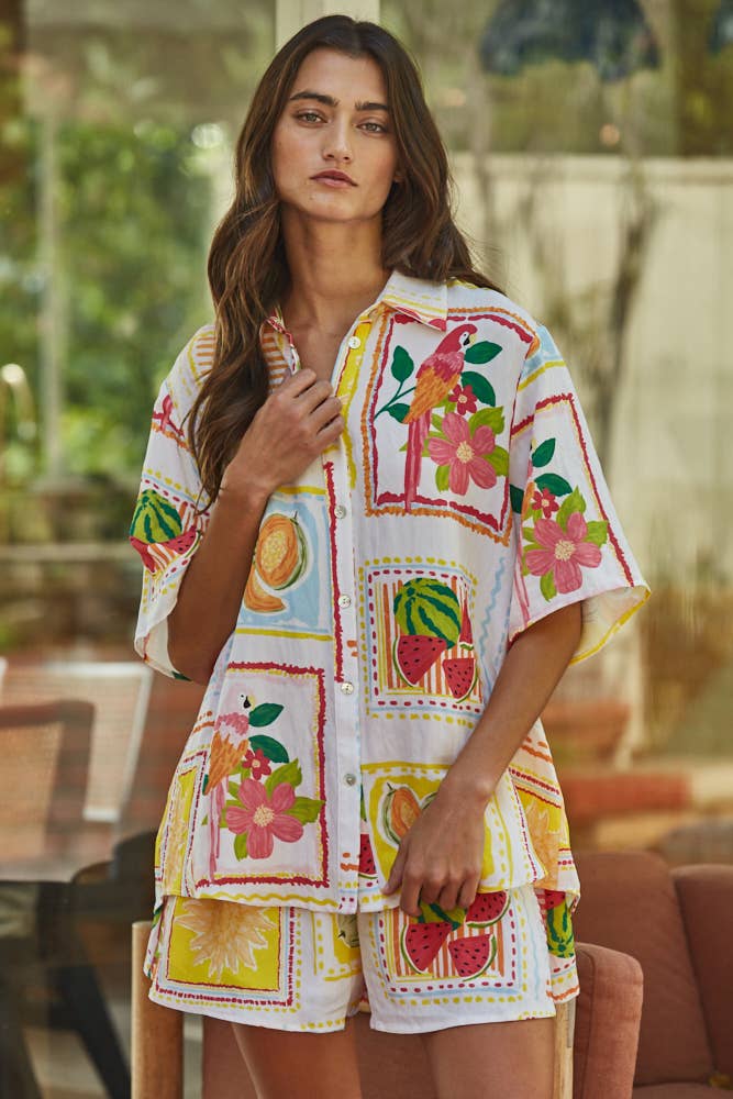 Fruit Print Shirt Top