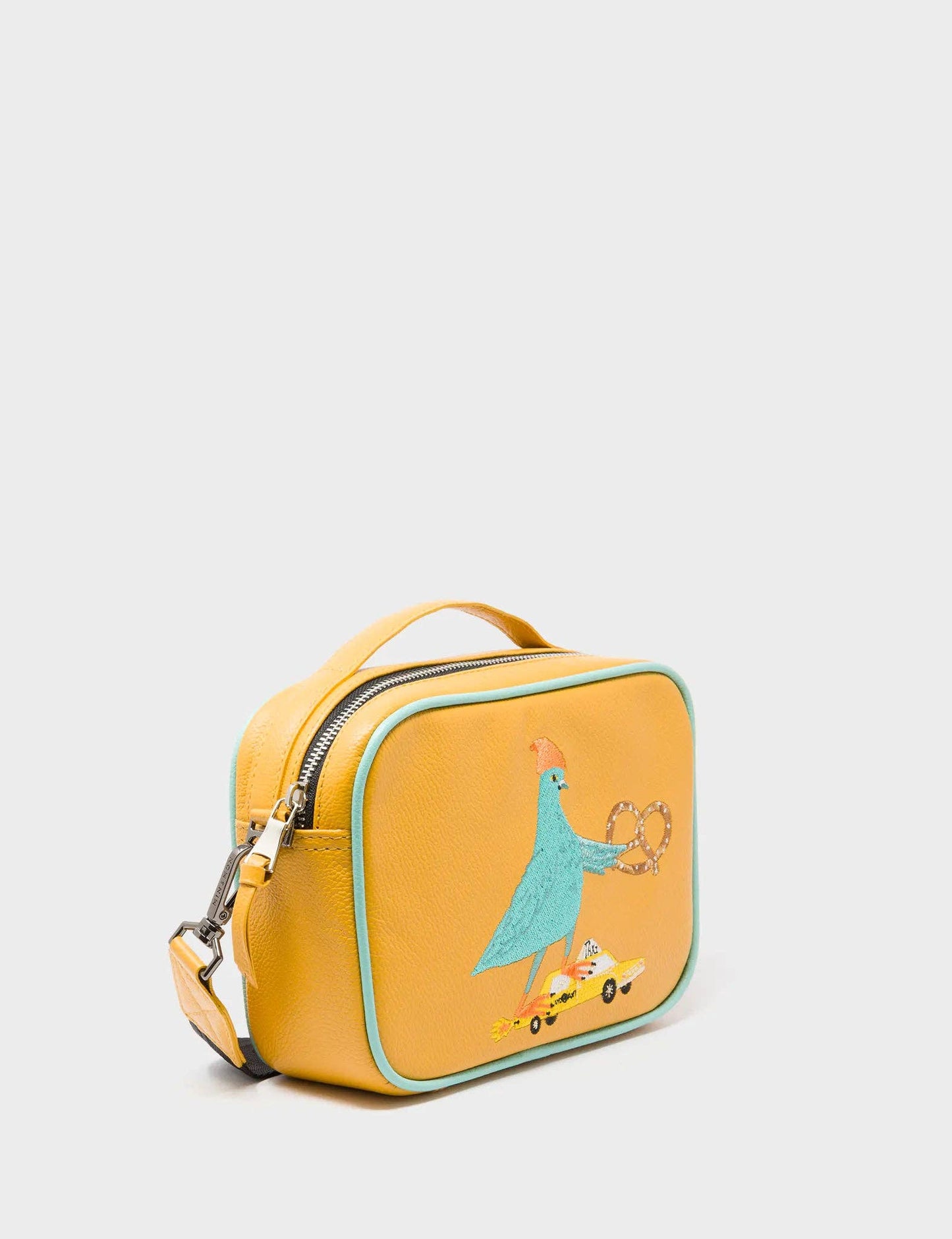 Verto Golden Glow Leather Crossbody Bag - Pigeonista Embroidery