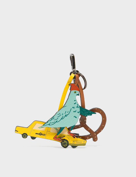 Pigeonista - Oceanic Green Leather Keychain