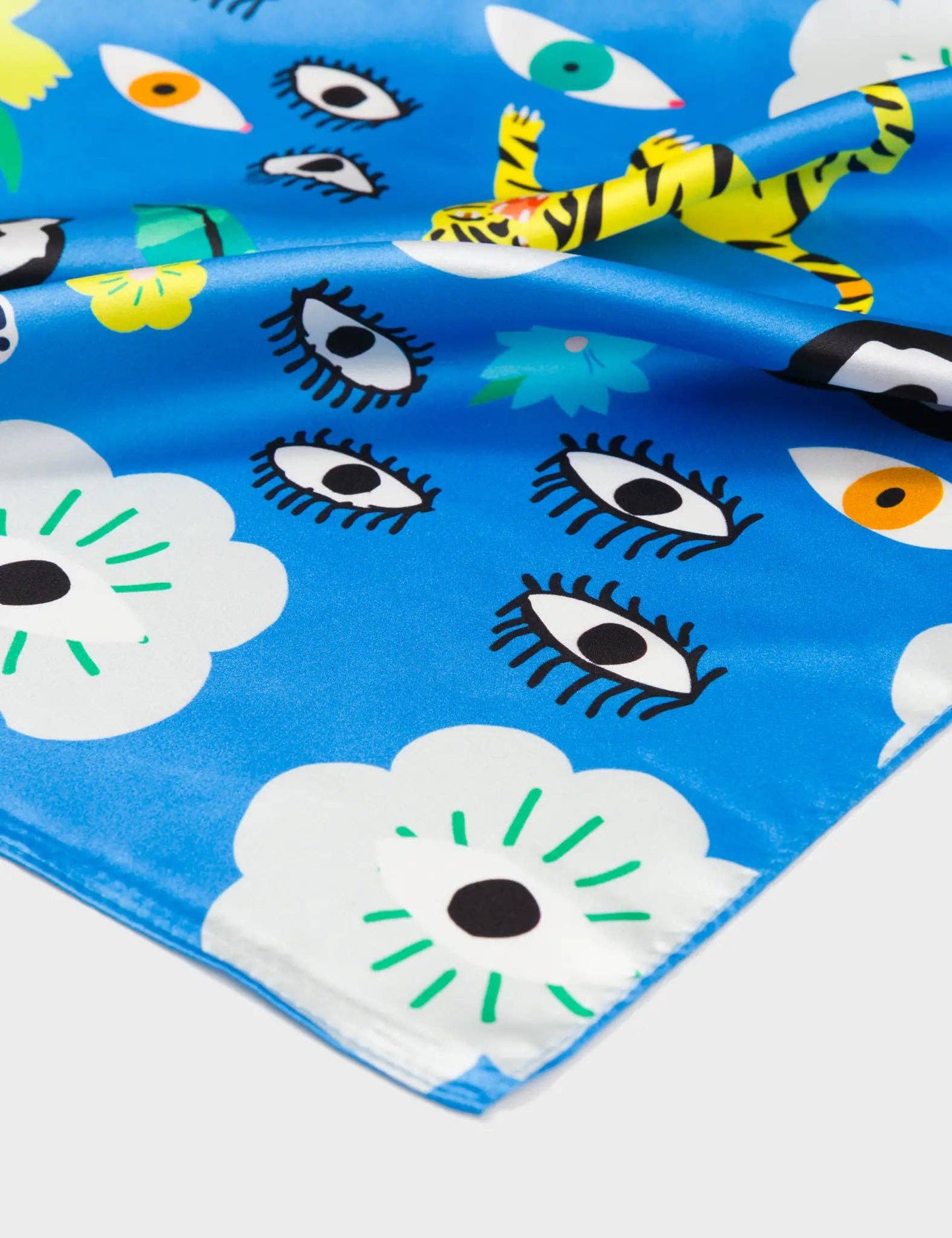 Blue Silk Headscarf - Floralia
