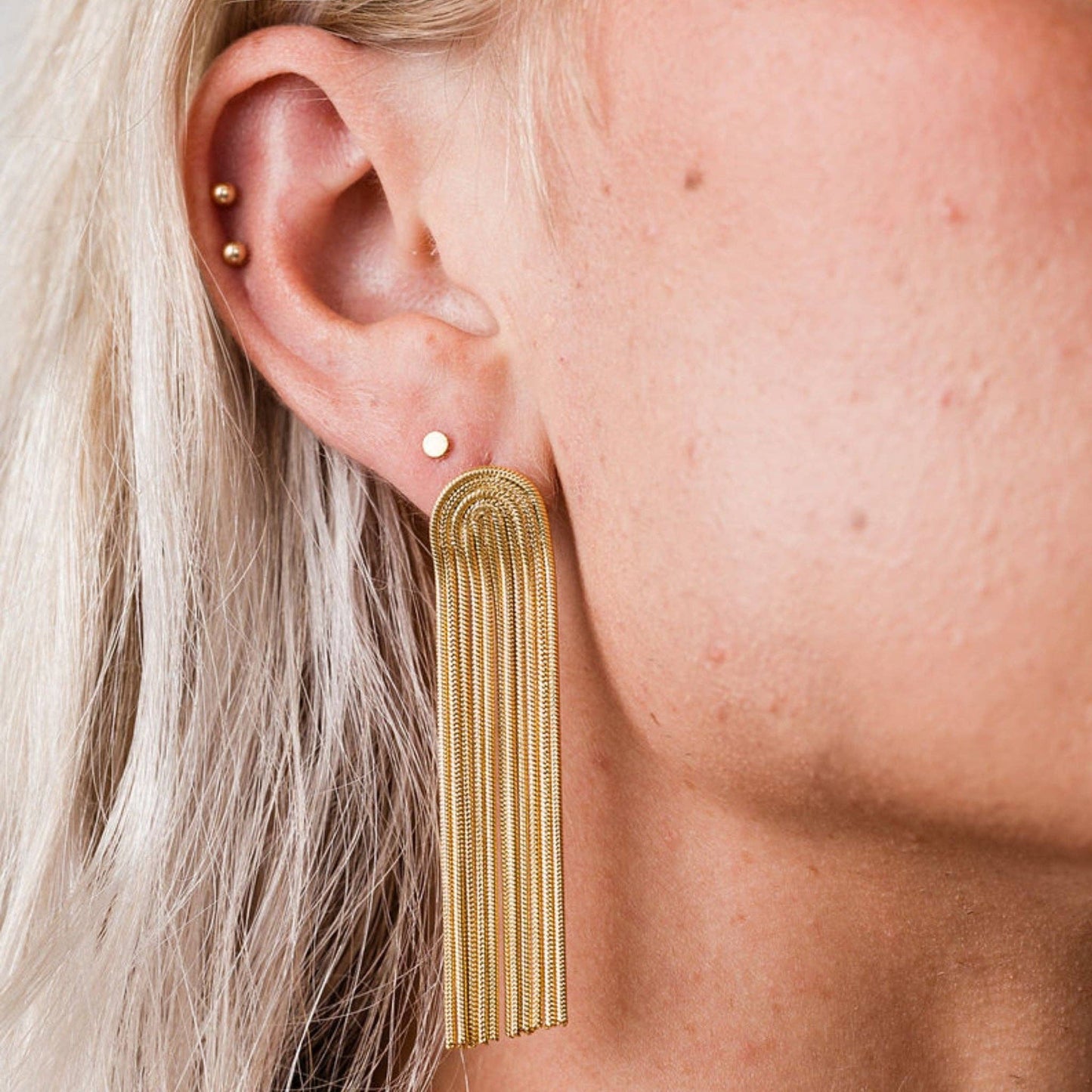 18k gold PVD Tassel Earrings