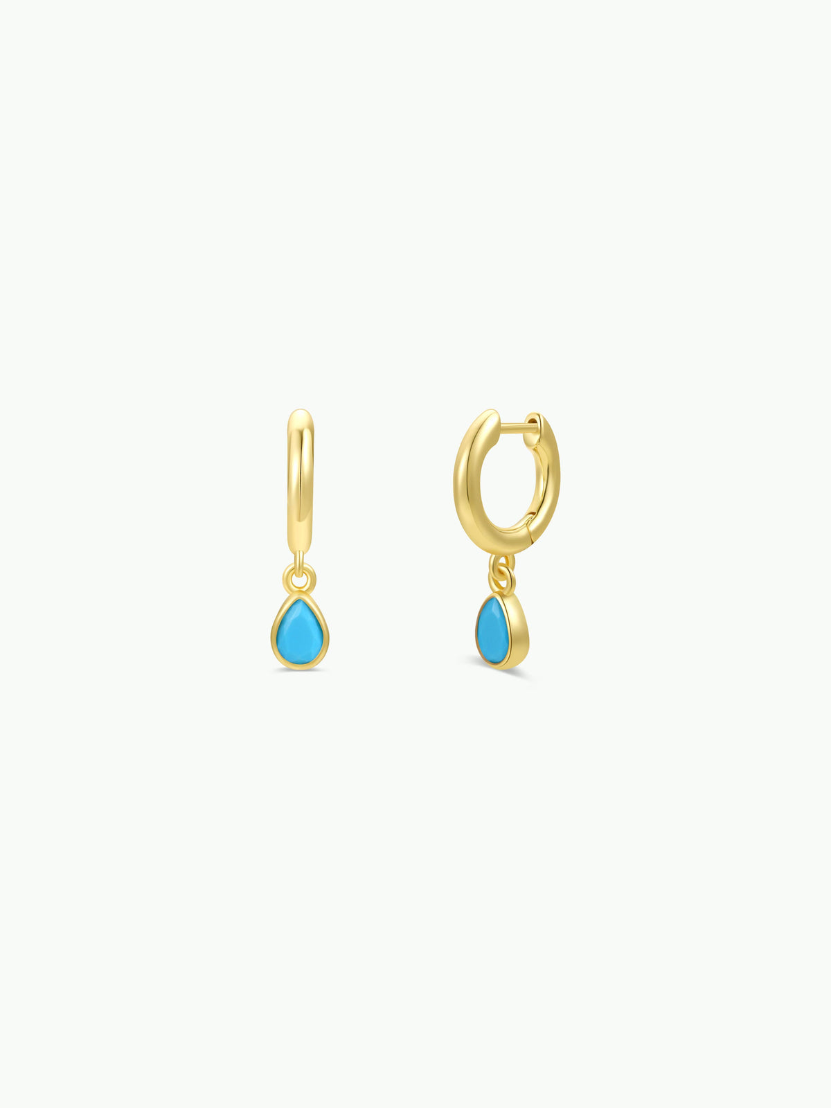 Teardrop Charm Hoop - Turquoise