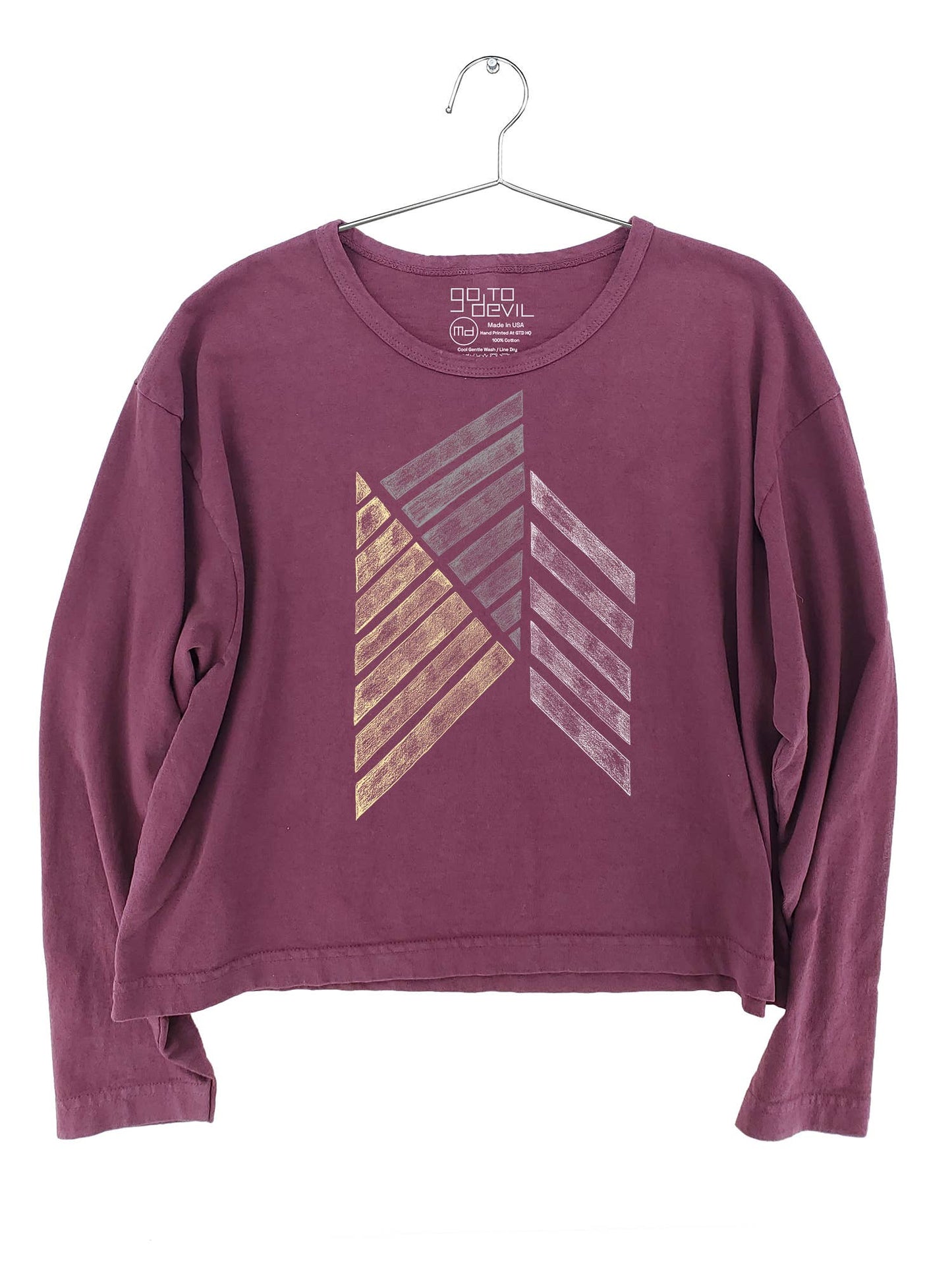 Triangles Women's Heavyweight Long Sleeve Crop Tee