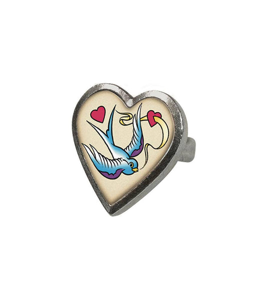 Ring - Medium Bird and Heart Heartware