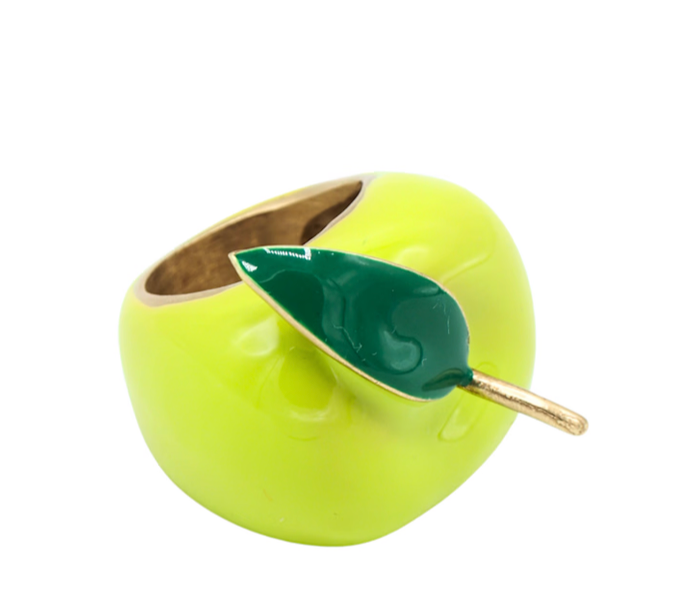 Fruit Basket Ring- Large Dome Fruit Rings- Enamel Hand Made