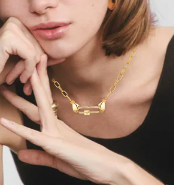 In your hands Carabiner Paperclip Necklace