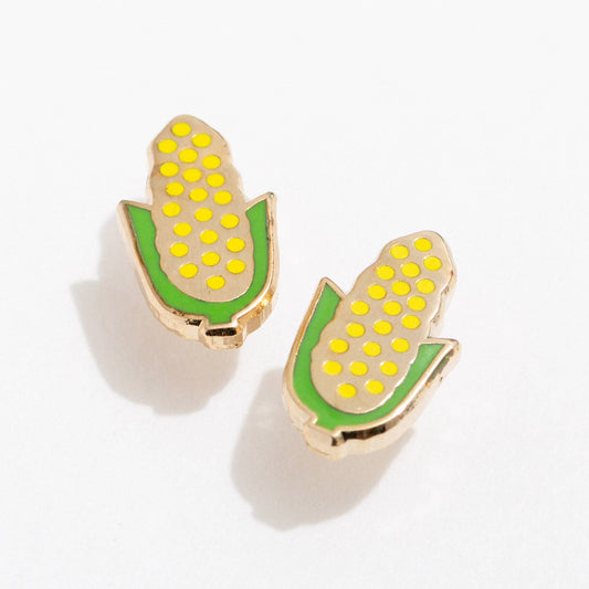 Corn on the Cob Enamel Stud Earrings