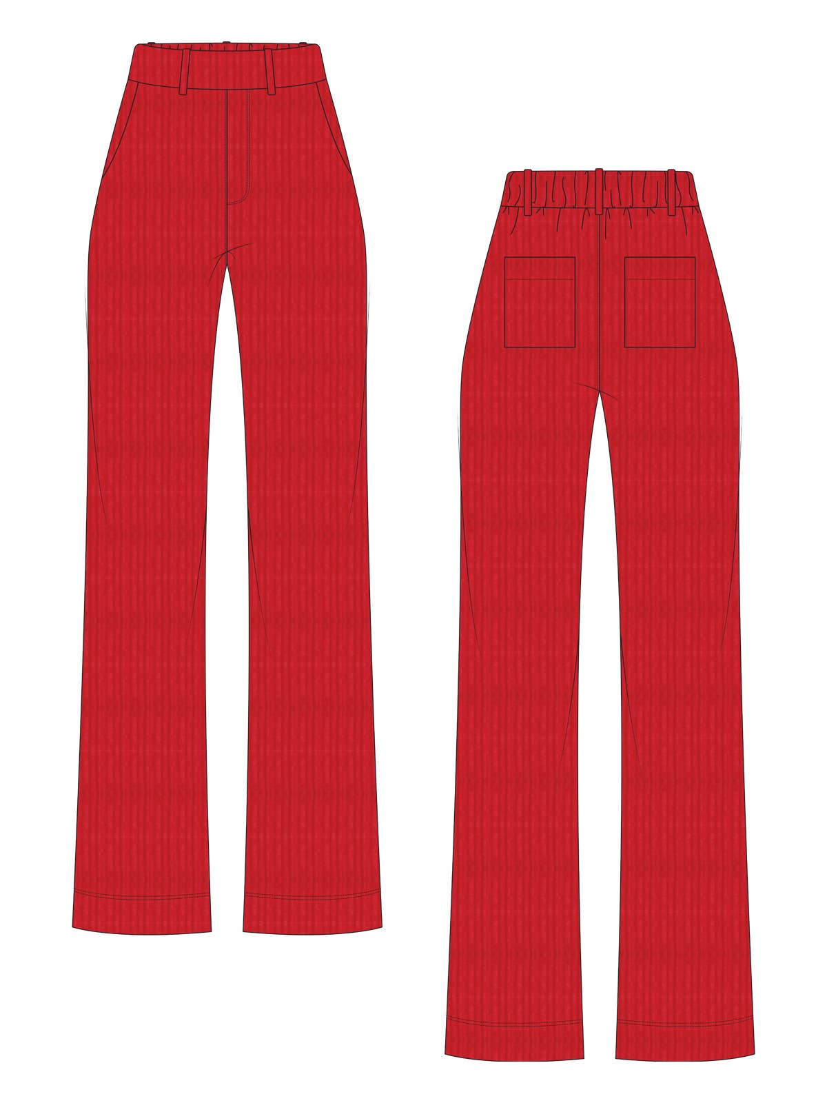 Lucy Pant Red Corduroy