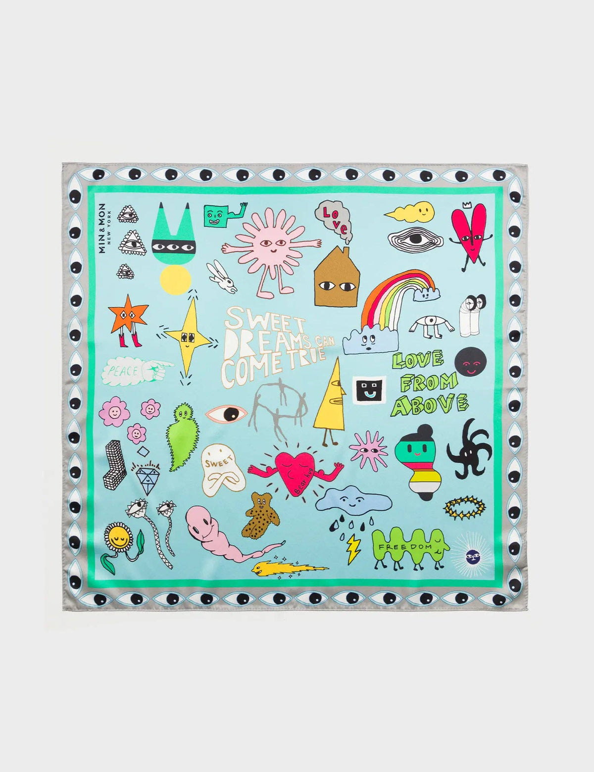 Blue Silk Scarf - Dreams Can Come True