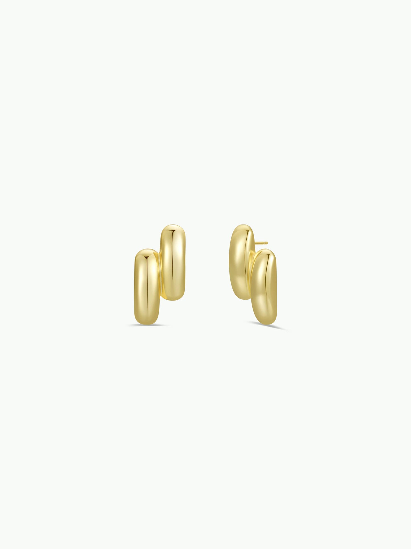Gold Double Bold Bar Earring