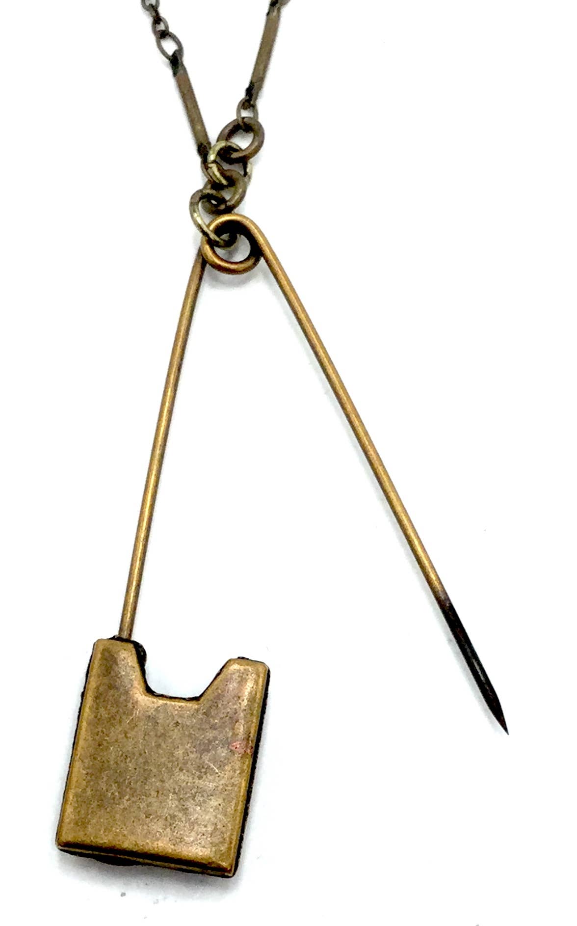 Gold Safety Pin Necklace