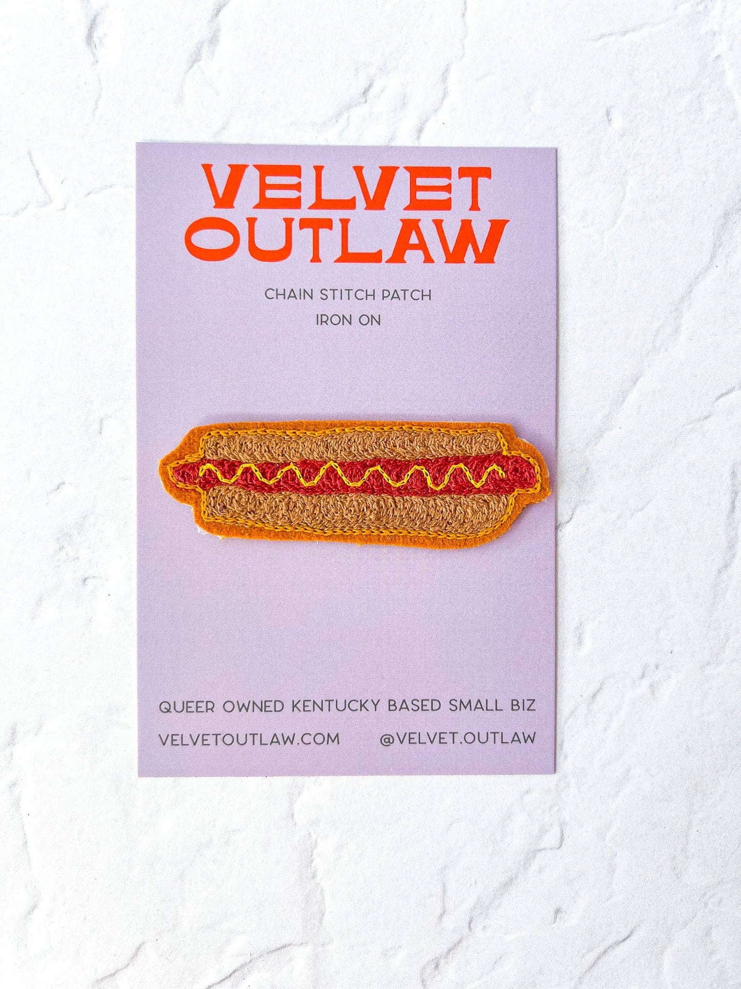 Hot Dog Chain Stitch Patch - Iron On
