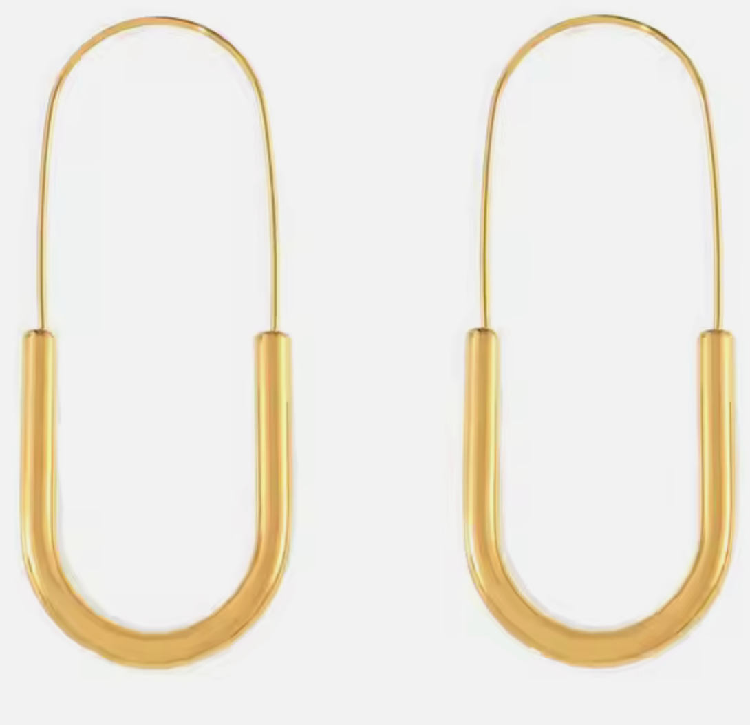 Paperclip Hoop- Drop Stainless Steel Earring