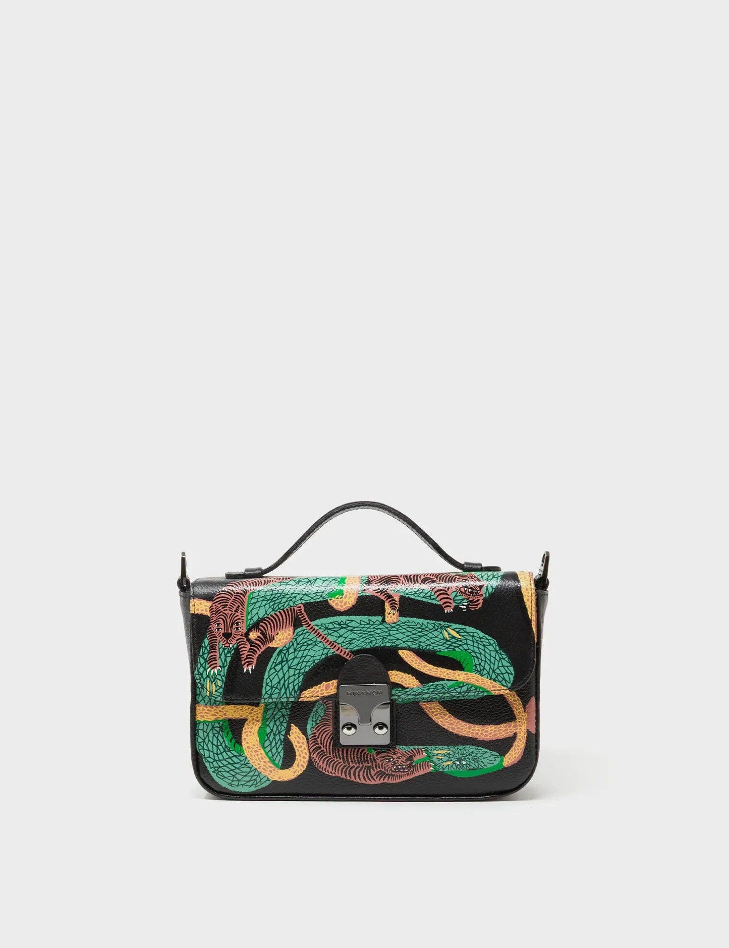 Amantis Black Leather Crossbody Mini Handbag - Tangle Tales Design
