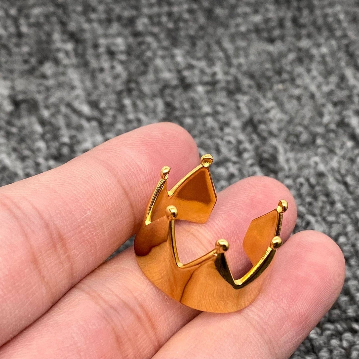 18K Gold Plated Stainless Steel Crown Adjustable Ring - FGS