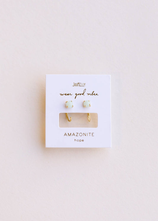 Huggies - Amazonite - Earrings