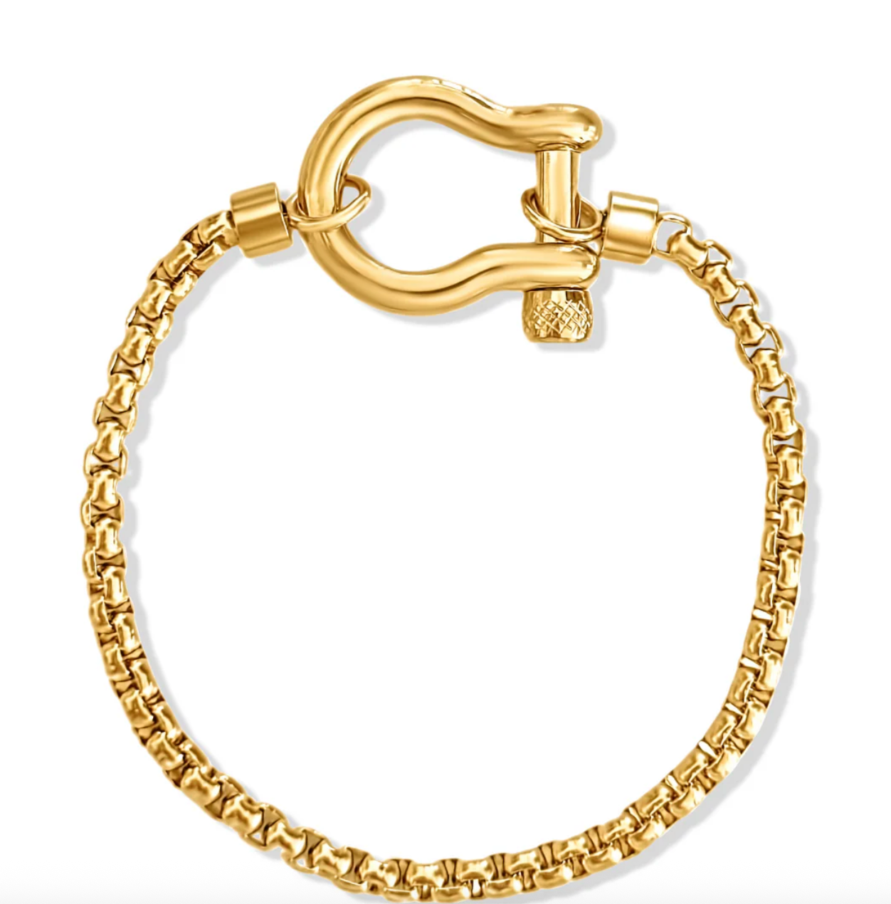 Horse Bit Carabiner Bracelet- Steel - Charm Bracelet 14K PVD