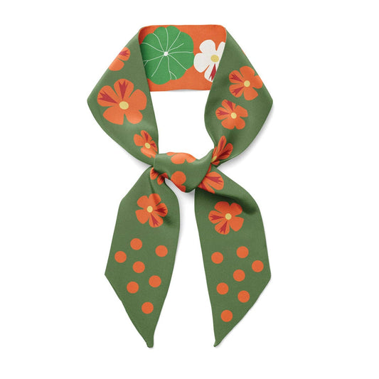Nasturtium Garden Twilly Ribbon Scarf