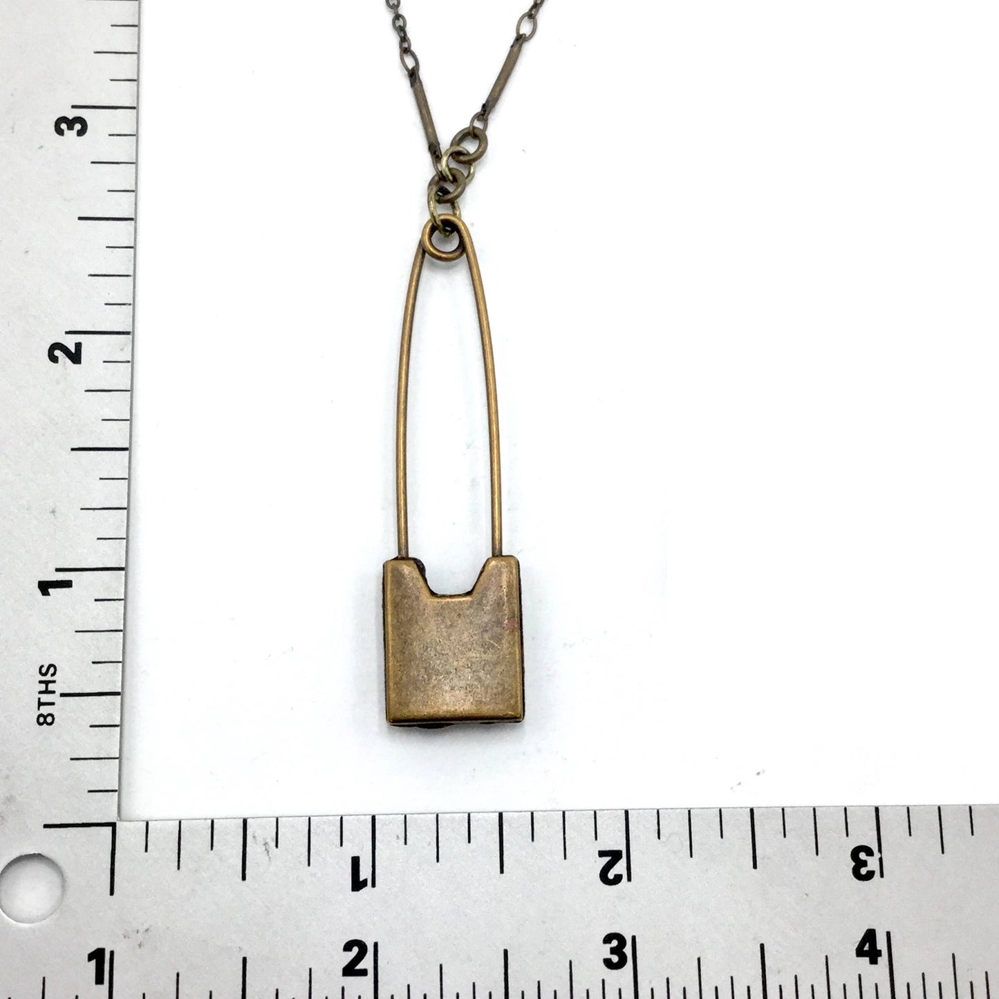 Gold Safety Pin Necklace