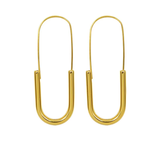 Paperclip Hoop- Drop Stainless Steel Earring
