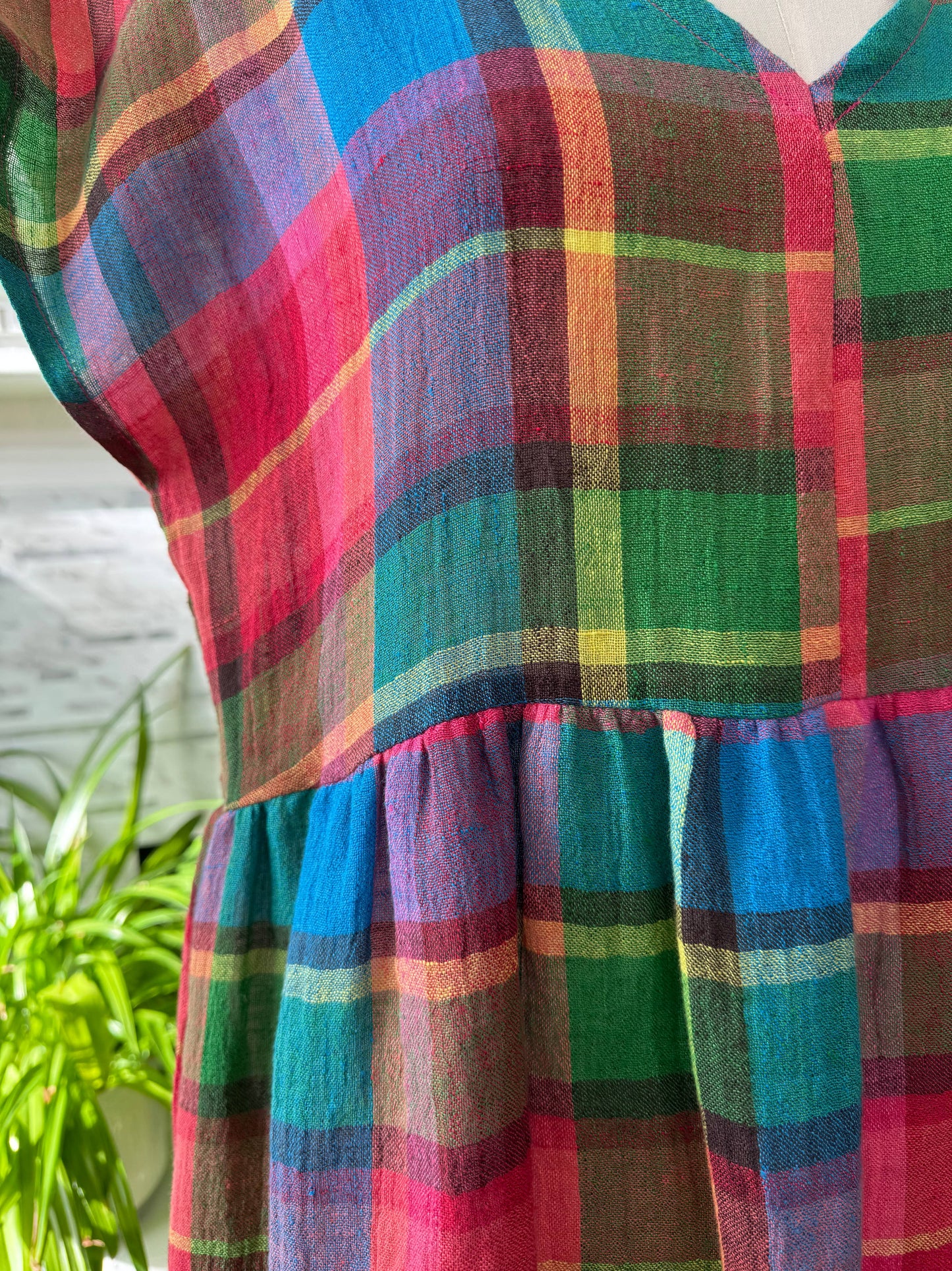 Neon multi linen dress