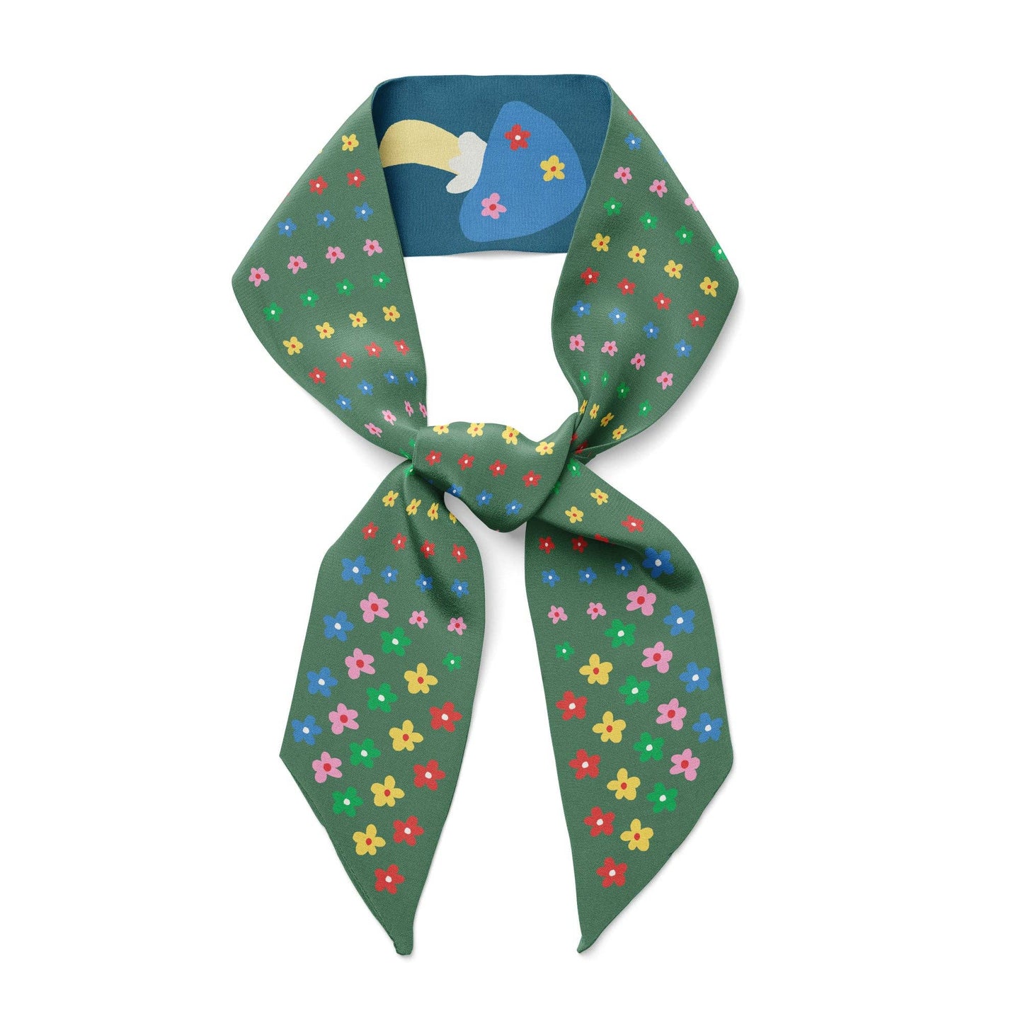 Mushroom Floral Twilly Ribbon Scarf