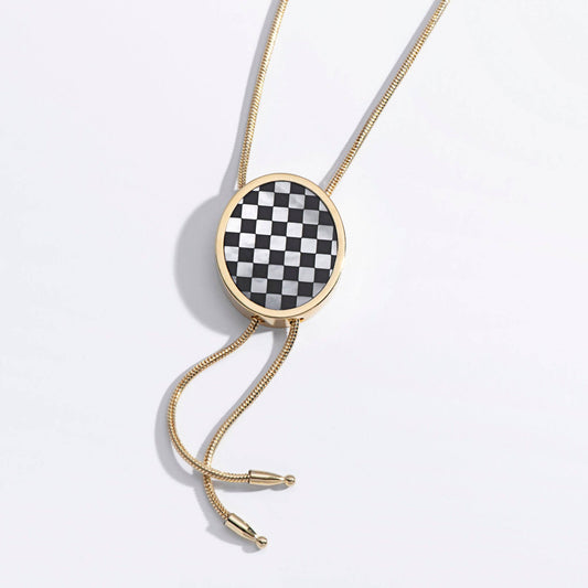 Checkered Bolo Necklace