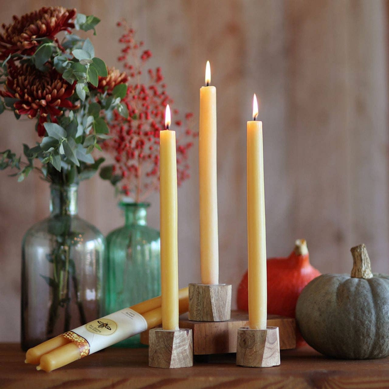 Taper Candles – 100% Pure Beeswax – Hand-Dipped