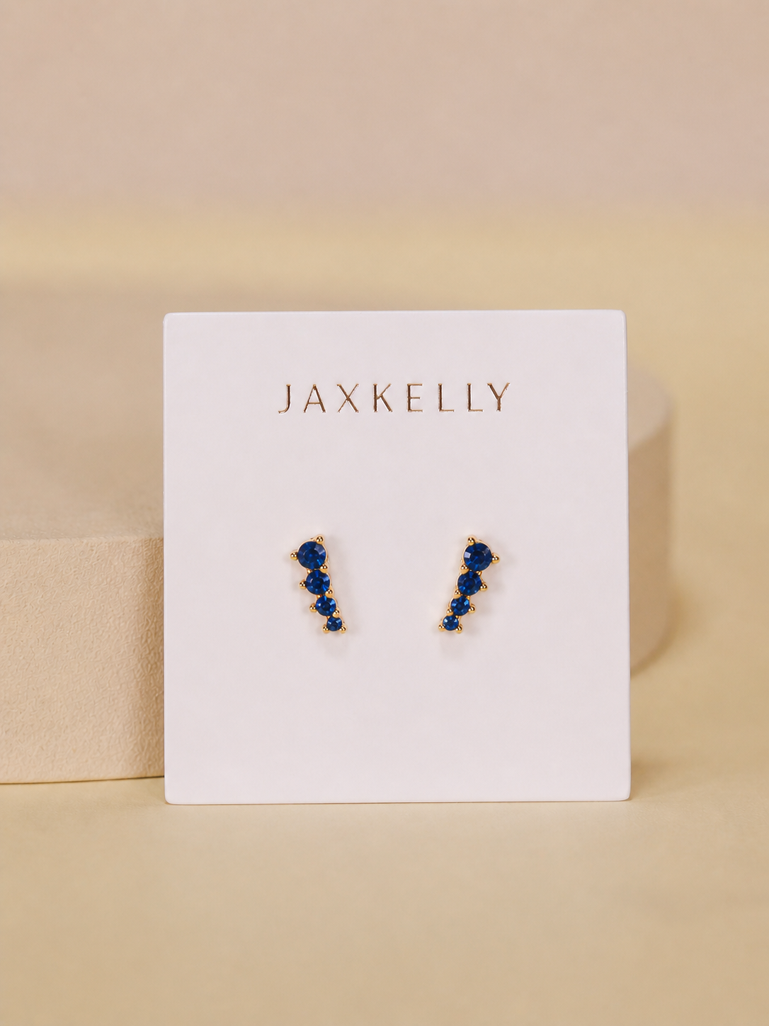 Mini Crawler - Sapphire CZ - Gold Earrings