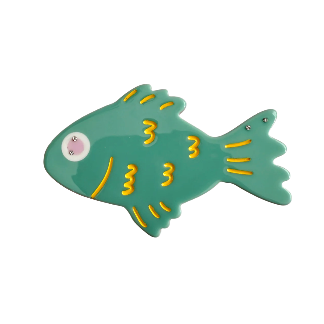 Green Fish Alligator Hair Clip