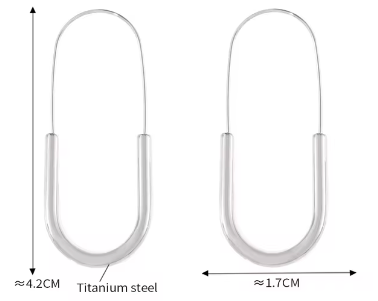 Paperclip Hoop- Drop Stainless Steel Earring