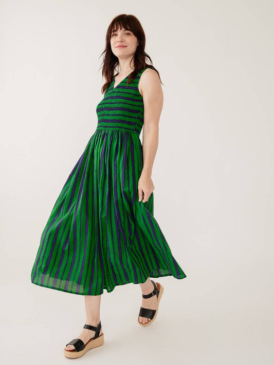 Lily V-Neck Sleeveless Dress Emerald
