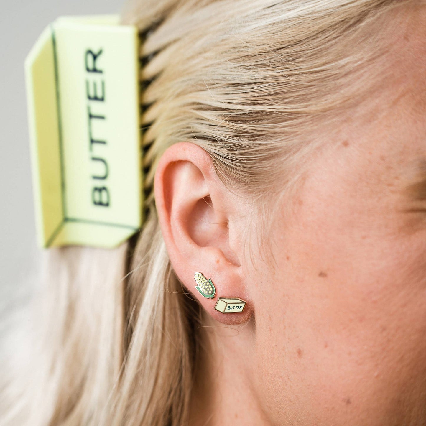 Corn on the Cob Enamel Stud Earrings