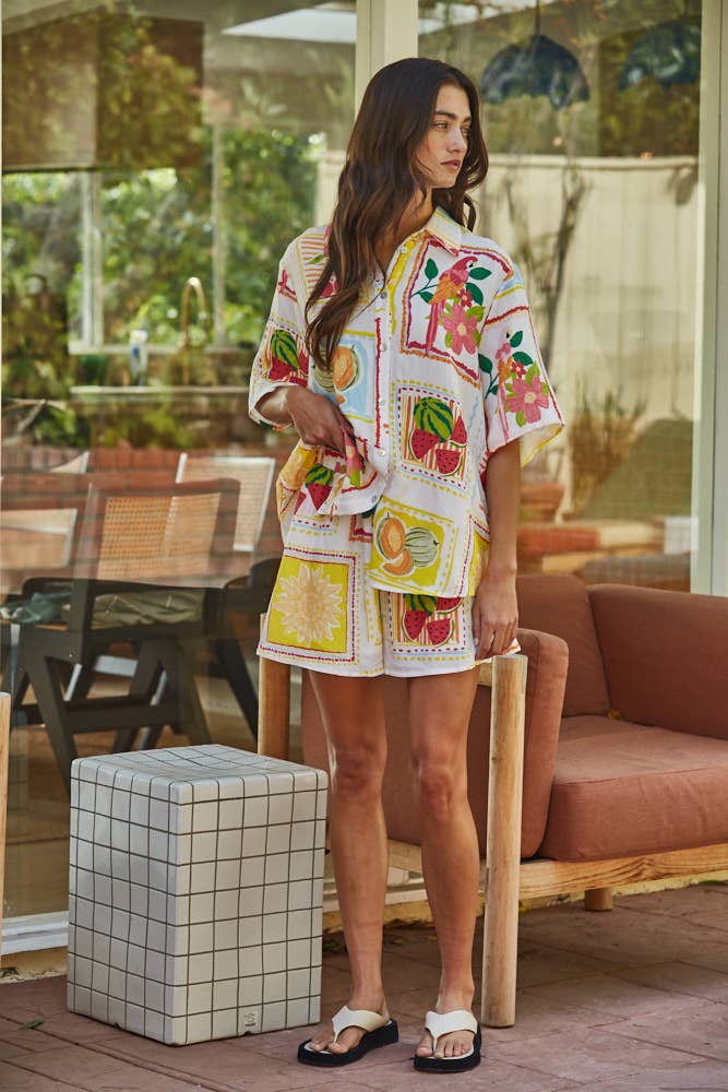Fruit Print Shirt Top