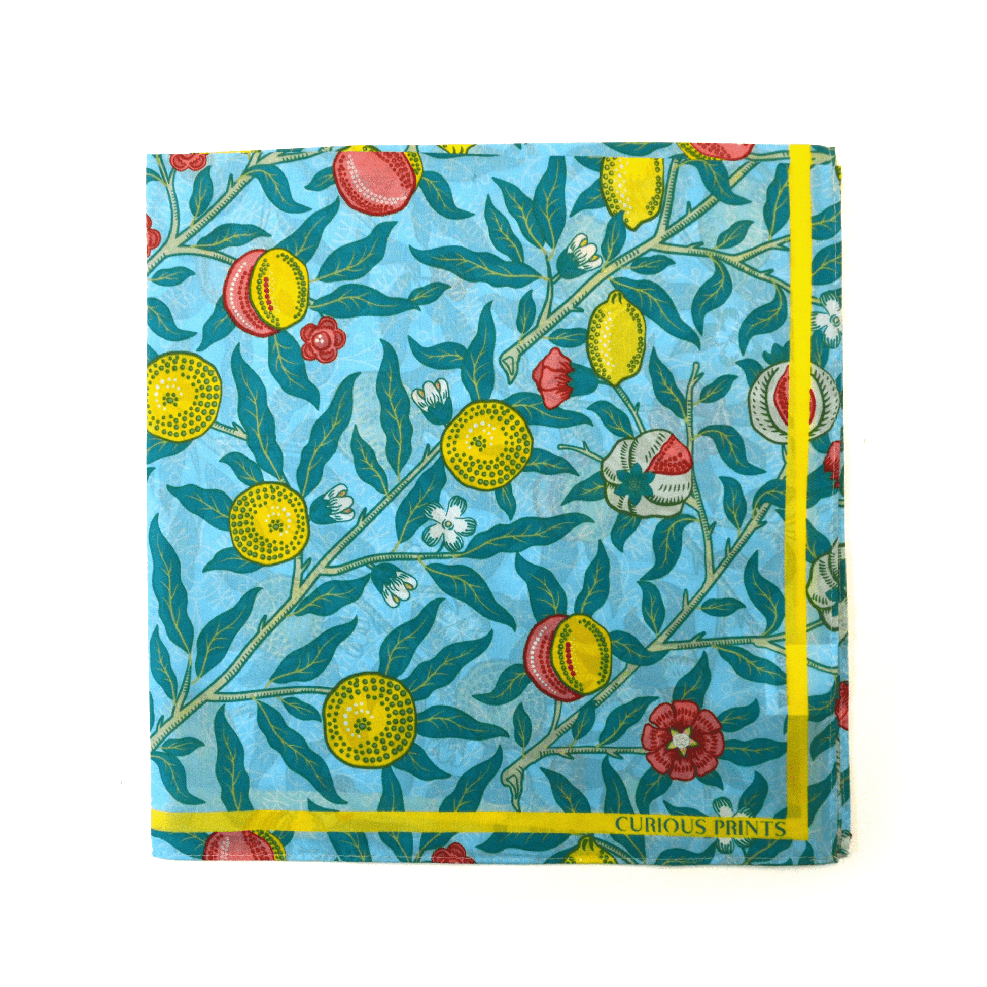 100% Silk Scarf William Morris Summer Fruit Bandana Tapestry - Tsuru