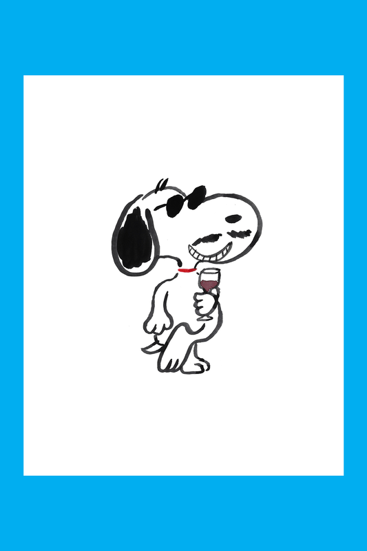Cool Doggie Wine Print