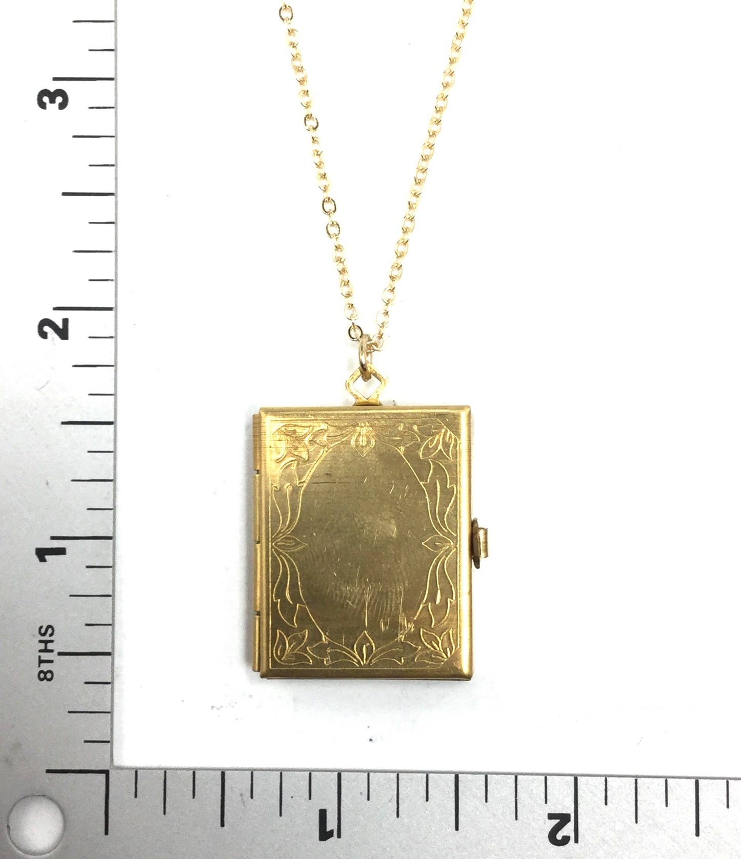 Gold Book Locket Necklace