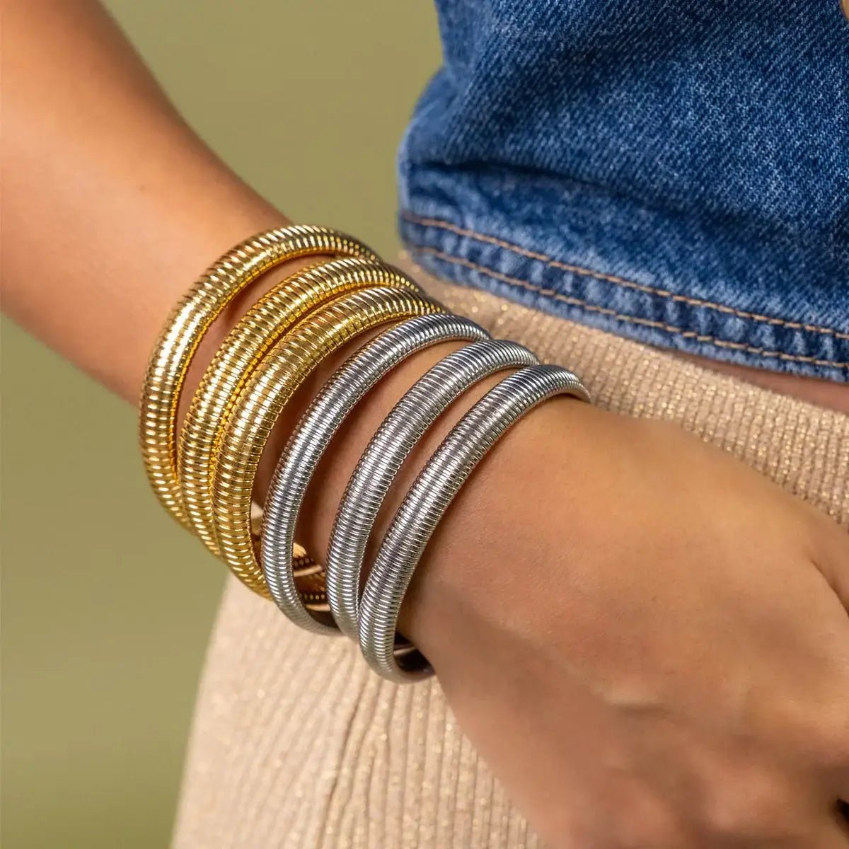  Cobra Tobogas Omega Stretch - Stainless Steel - 14K Gold - Tsuru