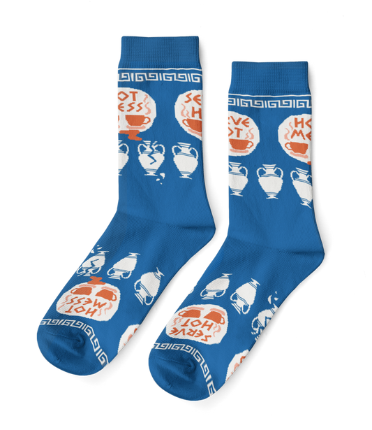 Serve Hot, Hot Mess - Large Crew Socks