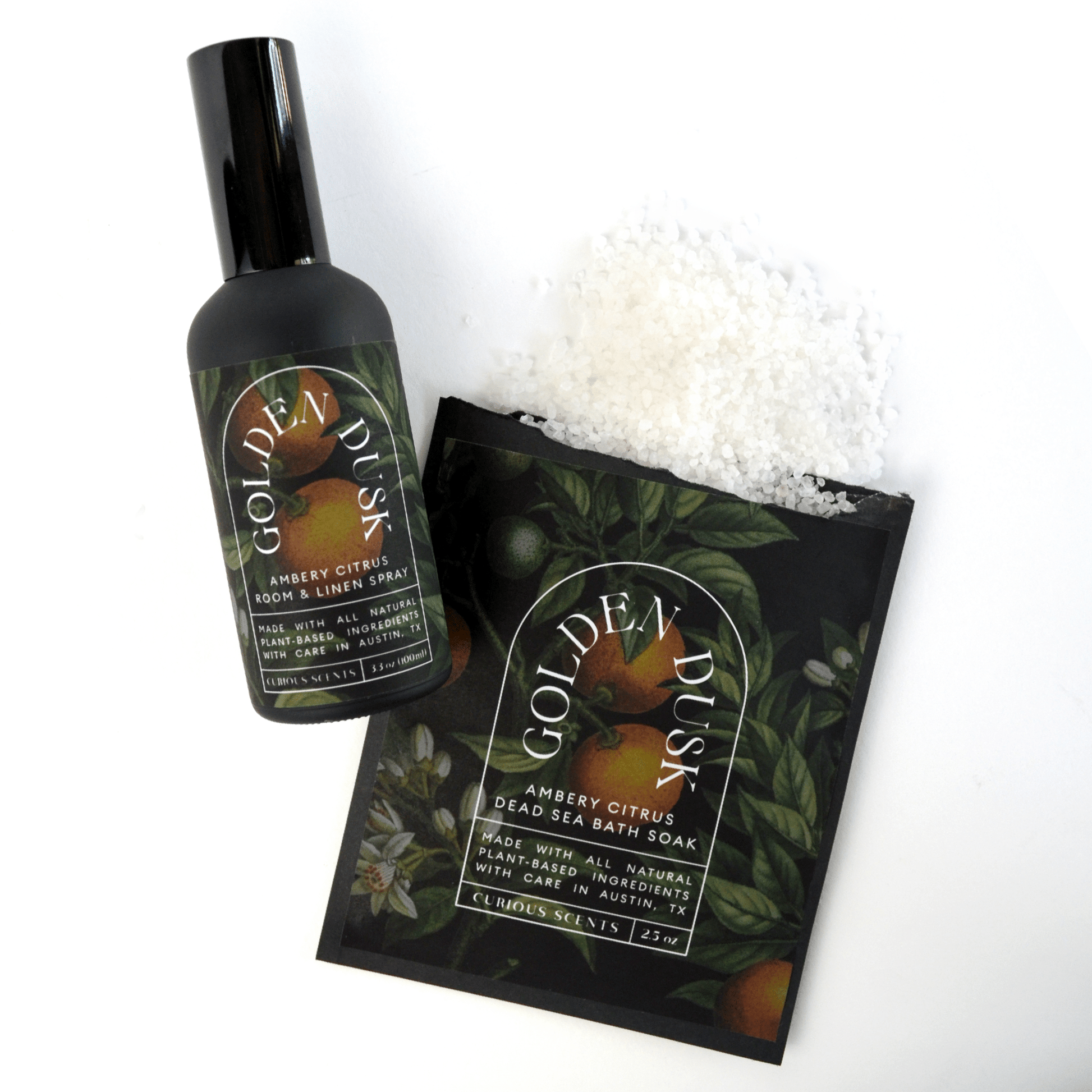 Golden Dusk Amber and Citrus Sea Salt Bath Soak Pouch Sachet - Tsuru