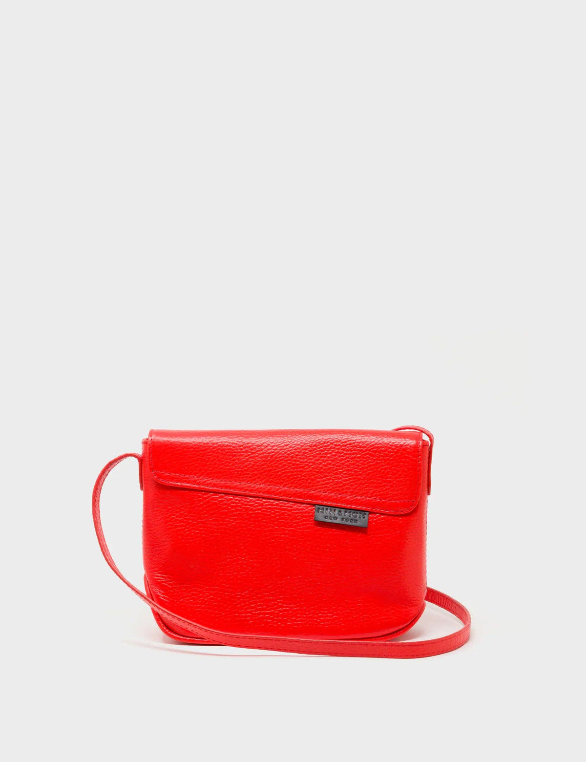 Bruno Mini Crossbody Fiesta Red Leather Bag - All Over Eyes Embroidery