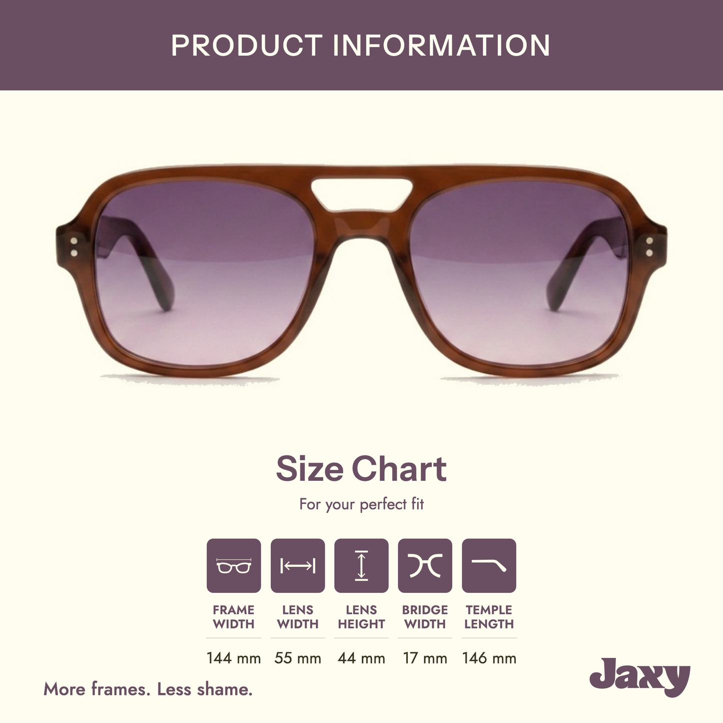 Captain - Vintage Polarized Tinted Lens Aviator Sunglasses in brown/purple