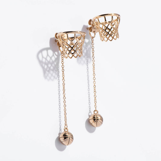14k gold-plated brass Slam Dunk Earrings