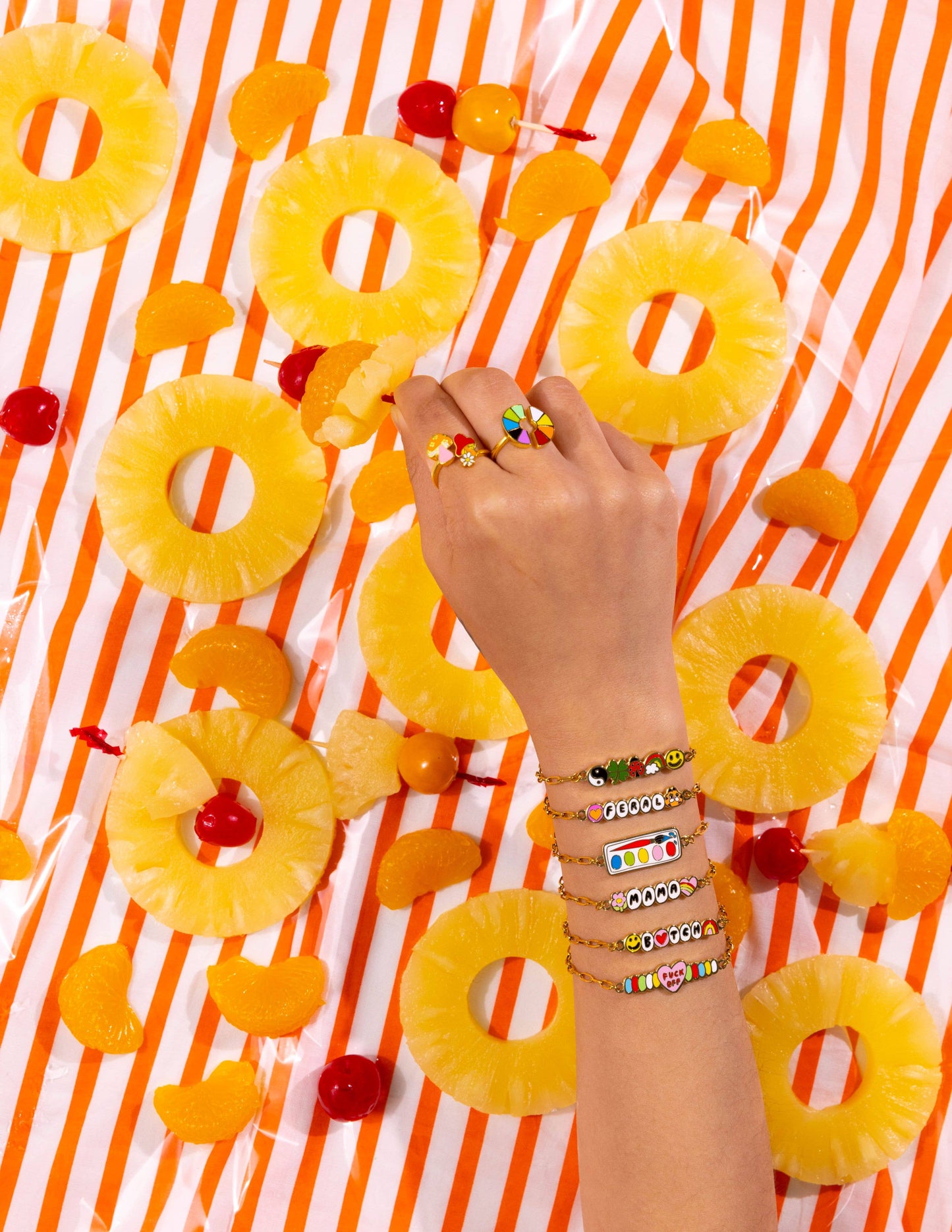 F*ck Off Charm Bracelet | Gold Enamel Swear Word Jewelry